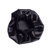 Adults Black Double Layered, Reversible Satin Bonnet