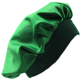Adults Green Double Layered, reversible Satin Bonnet