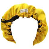 Adults Yellow Double Layered, Reversible  Draw String Satin Bonnet